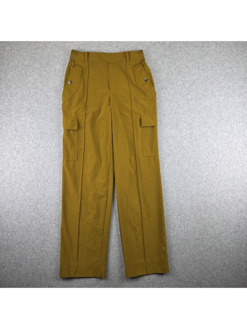 Athleta Vienna Cargo Pants Womens 2 Gold Pull-On Stretch Relaxed Utility